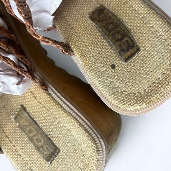 Vintage 90s Y2K SODA Braided Chunky Platform Wedge Sandals Womens Size 9 10 Boho - Picture 12 of 14